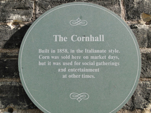 Plaque on the old Corn Hall, Swaffham