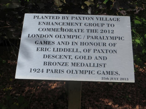 Plaque beside commemorative tree in Paxton
