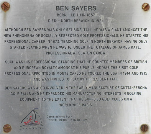 Ben Sayers - biographical plaque