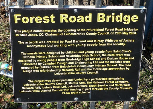 Plaque at the Forest Road Bridge