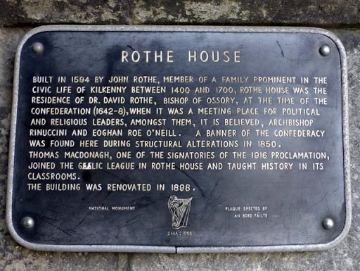 Plaque, Rothe House, Kilkenny