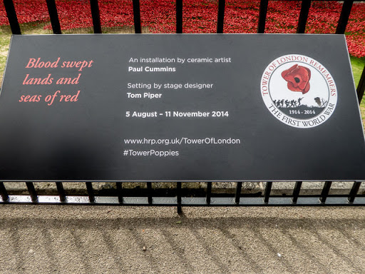 Plaque about Poppies in the Moat, Tower of London, E1