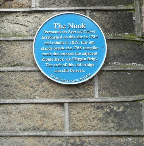 Blue plaque on The Nook