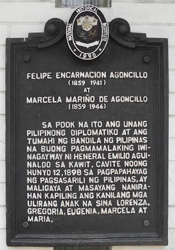Felipe Encarnacion Agoncillo and Marcela Mariño de Agoncillo historical marker