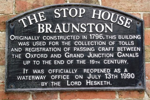 Detail of plaque on The Stop House, Braunston