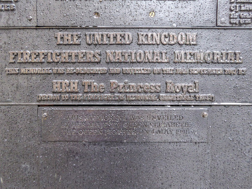 The United Kingdom National Firefighters Memorial, Sermon Lane, London EC2