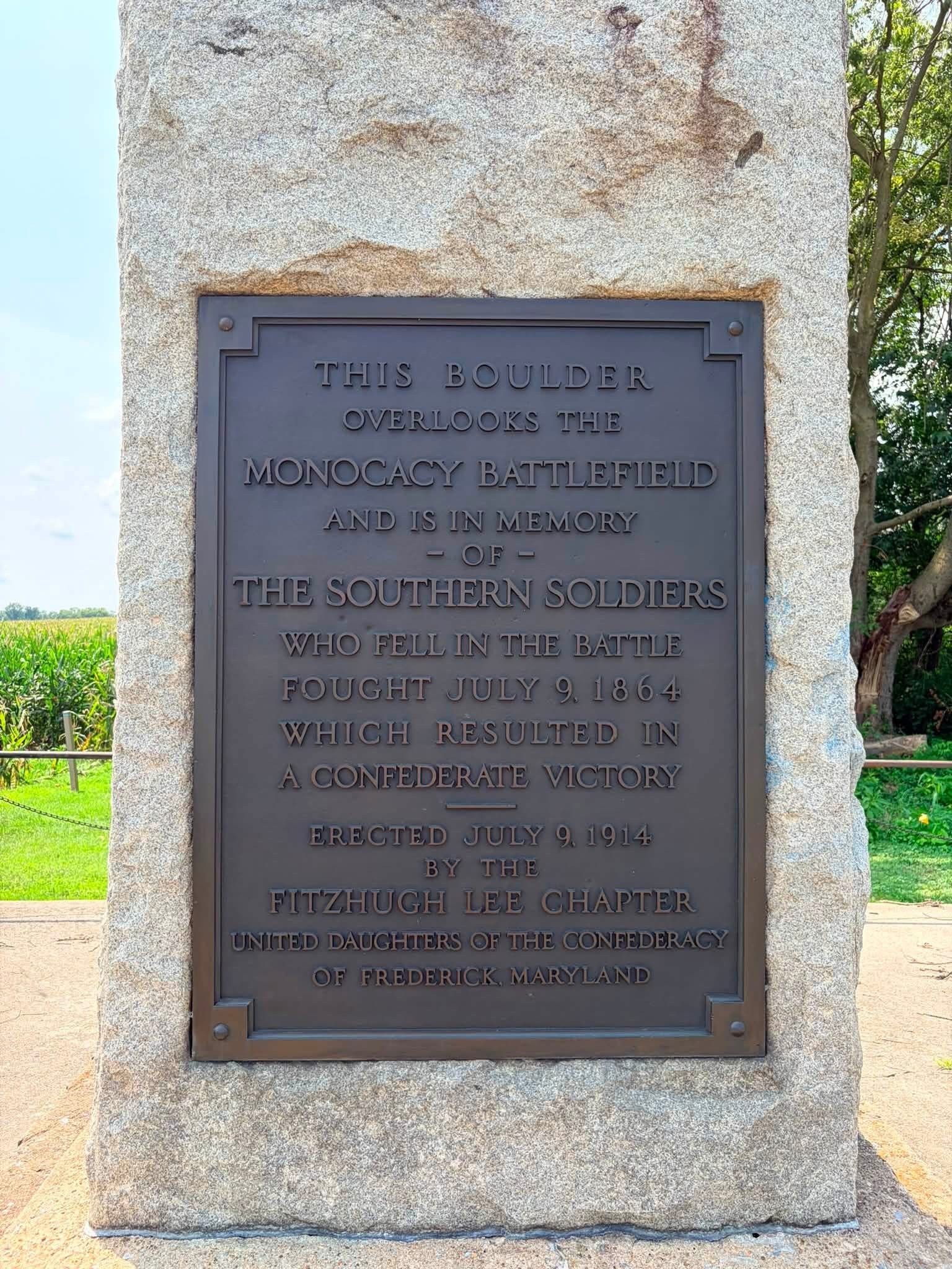This Boulder Overlooks the Moncacy Battlefield