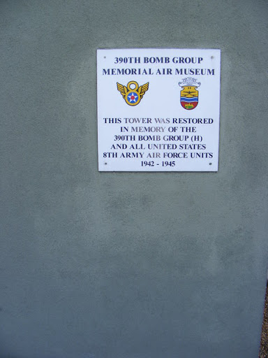 Plaque on the wall of Parham Airfield Museum
