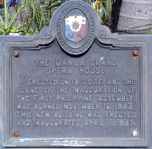 The Manila Grand Opera House historical marker