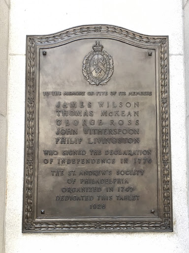 "To the Memory Five of its Members...Who Signed the Declaration of Independence"