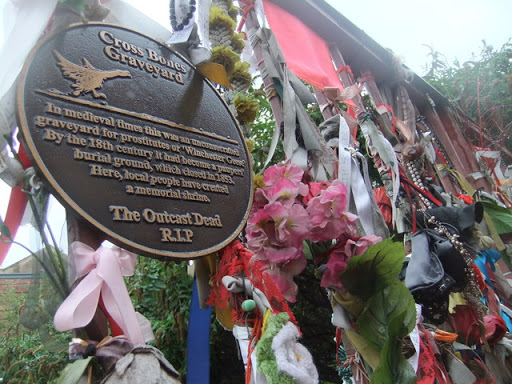 Plaque at Cross Bones graveyard