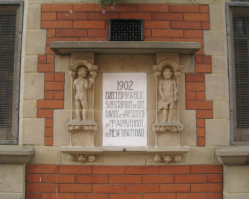 Commemorative mural panel, Robert Owen Museum, Newtown, Powys