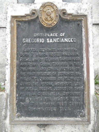 Birthplace of Gregorio Sanciangco historical marker