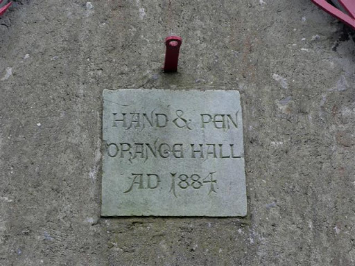 Plaque, Hand & Pen Orange Hall