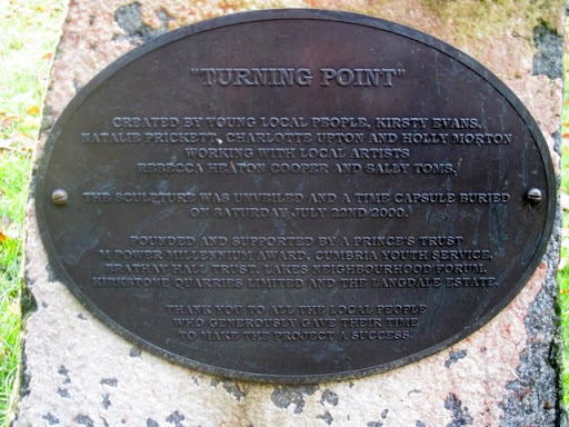 Turning Point sculpture plaque, Rothay Park, Ambleside