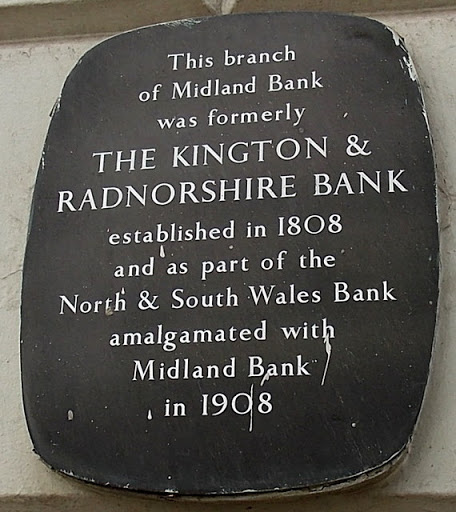 Kington & Radnorshire Bank plaque, Kington