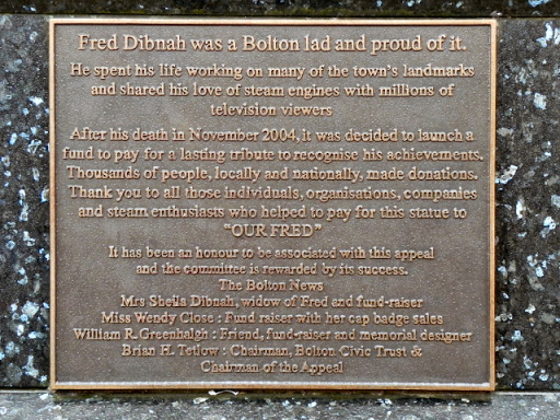 Plaque on Fred Dibnah's Statue