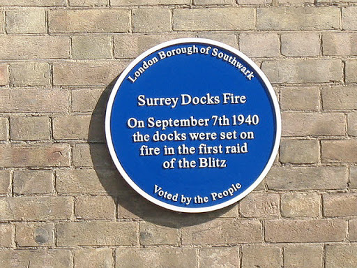 Plaque on the Surrey Dock Offices
