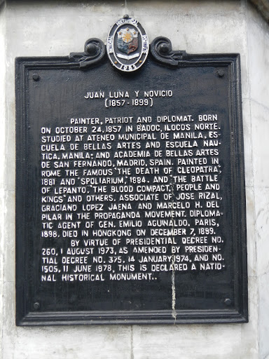 Juan Luna y Novicio historical marker