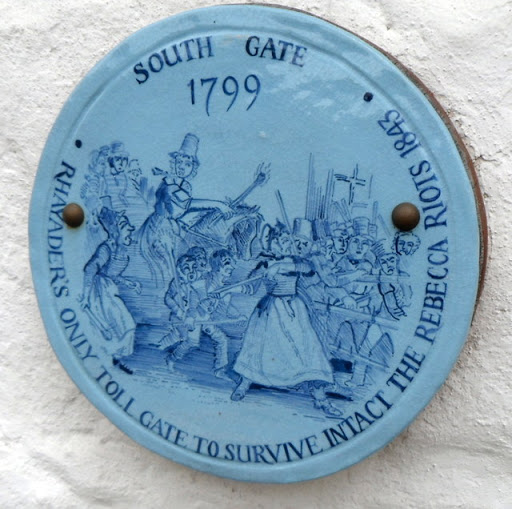 Rebecca Riots plaque, Southgate, Rhayader