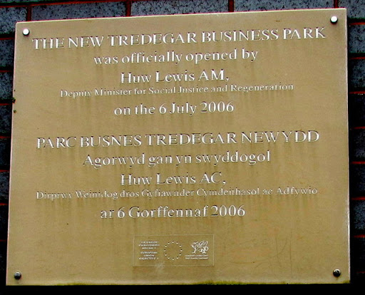 New Tredegar Business Park plaque