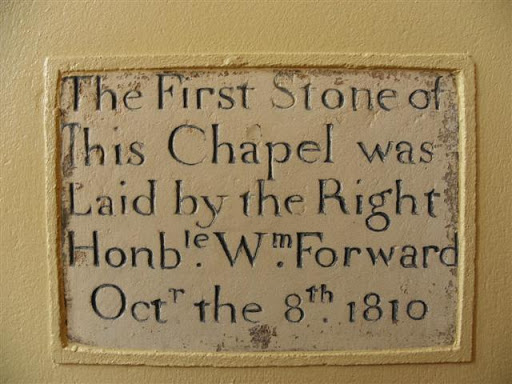 Plaque taken from Newtown Cunningham old RC Church