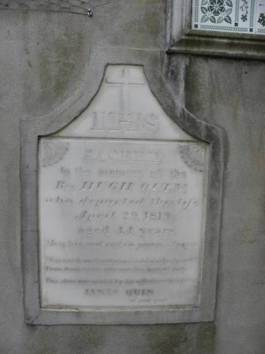 Inscribed plaque, Newtown Cunningham RC Church