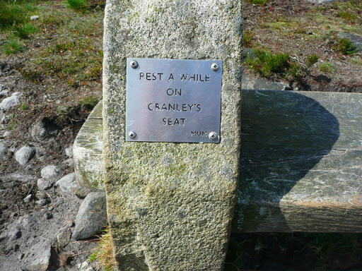 Plaque on memorial seat near to Churn Milk Joan