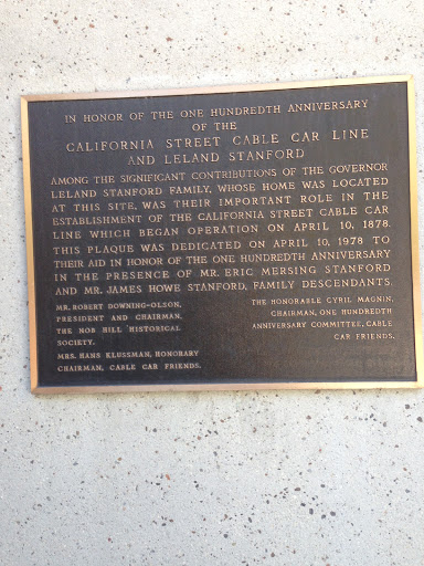 California Street Cable Car Line and Leland Stanford