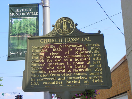 Munfordville Presbyterian Church - Hospital Historical Marker