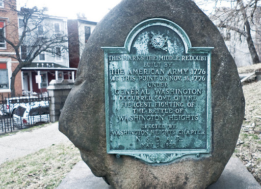 Middle Redoubt marker, Battle of Washington Heights, 1776