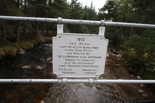 Plaque on the Cairngorm Club footbridge, Rothiemurchus