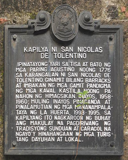 San Nicolas de Tolentino Chapel historical marker