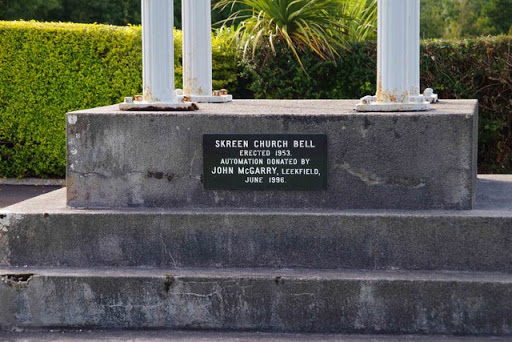 Plaque on bell tower at St. Adamnan's Catholic Church, Leekfield, Skreen, Co. Sligo