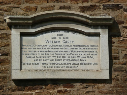 Plaque on Carey Cottage, Moulton