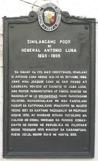 Birthplace of General Antonio Luna historical marker