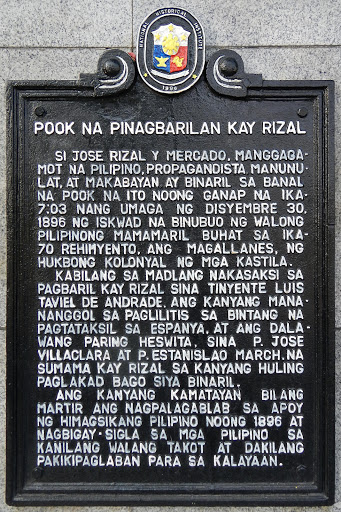 Rizal’s Execution Site historical marker