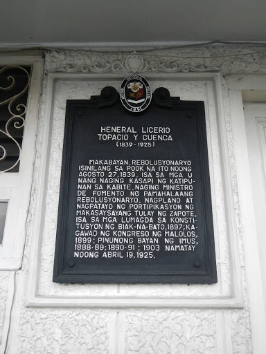 General Licerio Topacio y Cuenca historical marker