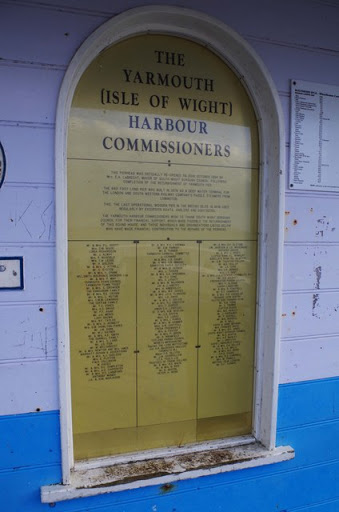 Plaque on shelter, Yarmouth Pier, Yarmouth, Isle of Wight