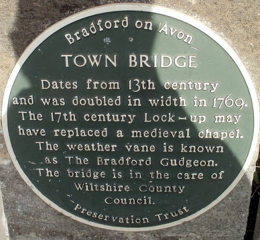 Town Bridge plaque, Bradford-on-Avon