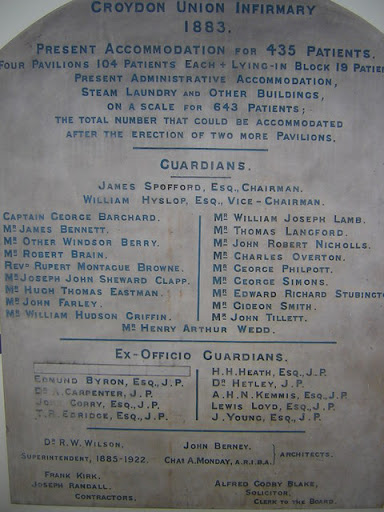 Croydon University Hospital: foundation plaque