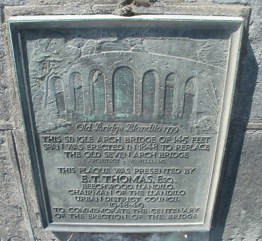Centenary plaque, Llandeilo Bridge
