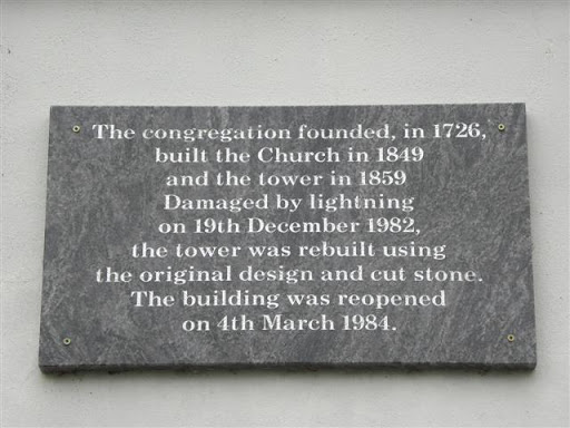 Inscribed plaque, St Johnston Presbyterian Church