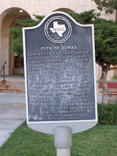 City of Dumas Historical Marker