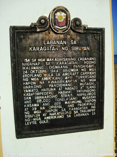 Battle of the Sibuyan Sea historical marker