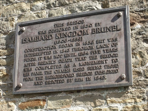 Plaque to Brunel, Clifton Suspension Bridge