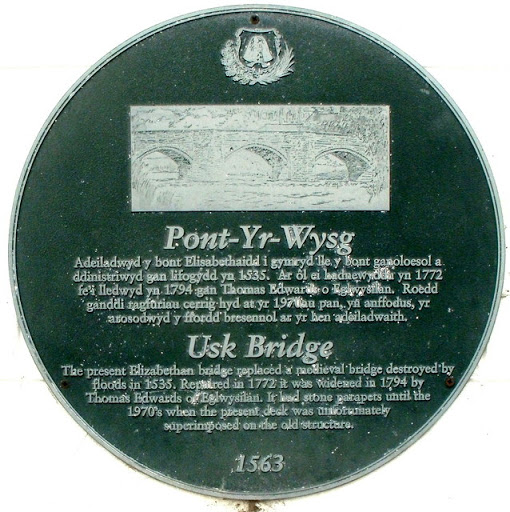 Usk Bridge plaque, Brecon