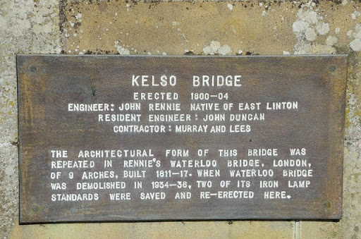 Plaque on John Rennie's Kelso Bridge