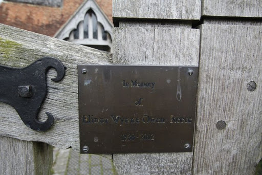 Plaque on the gate