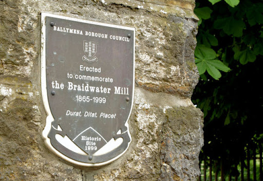Braidwater Mill plaque, Ballymena